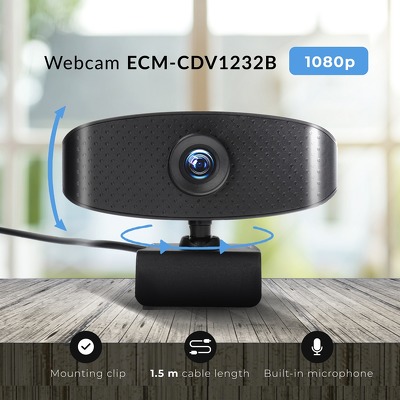 Webcam com microfone ECM-CDV1232B 1080p/30fps