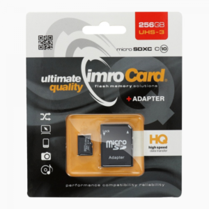 Cartão de memória Imro microSD 256GB / Classe 10 UHS-3 + adaptador