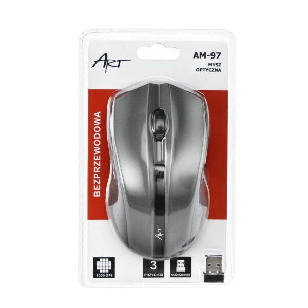 Rato óptico ART AM-97 USB sem fios (Prateado)