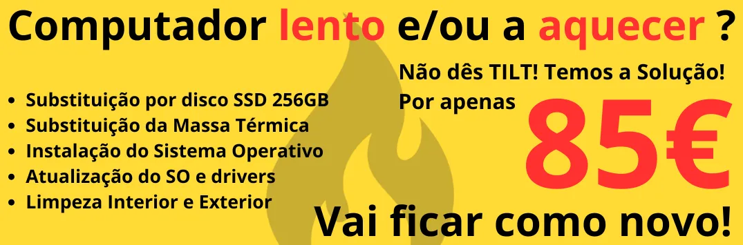 Promoção Limpeza de Computador e Portátil em Rio Tinto - TILT