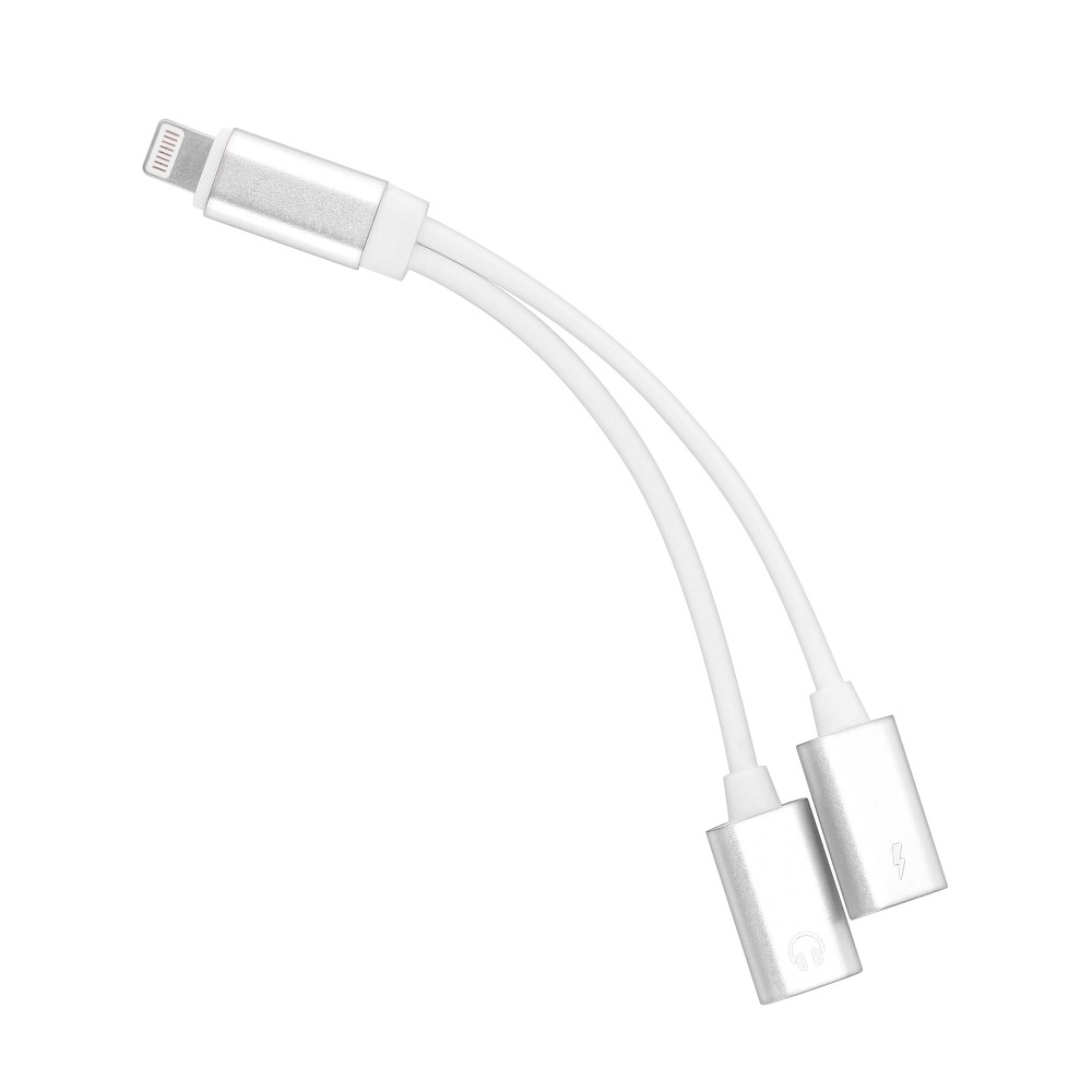 Adaptador de Lightning 8-pin para áudio e carregador Lightning 8-pin (Prateado)