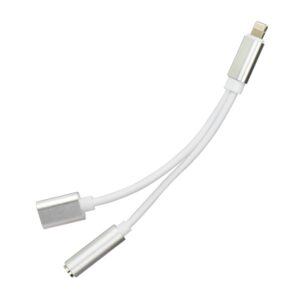 Adaptador Lightning 8-pin para Jack 3,5mm e carregador (Prateado)