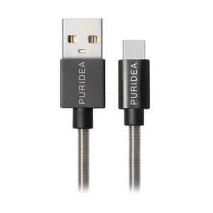 Cabo USB-C PURIDEA 2.4A 0.2cm Liga de aluminio (Preto)