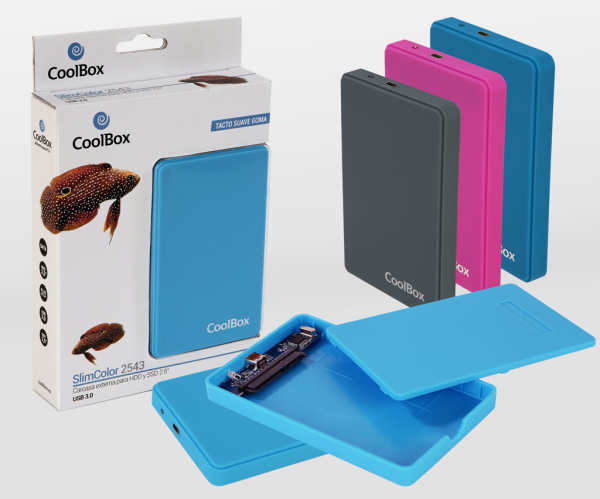 Caixa para disco Externo 2.5'' COOLBOX USB 3.0 (Toque suave cinzento)