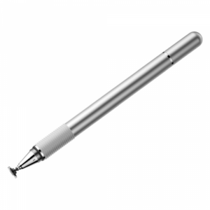 Caneta Stylus Capacitiva (Prateada) + Esferográfica