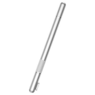 Caneta Stylus Capacitiva (Prateada) + Esferográfica