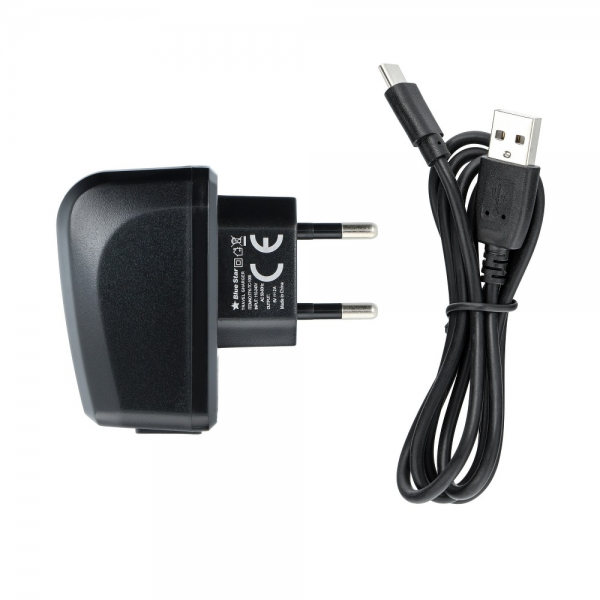 Carregador USB 2A + Cabo Type C Blue Star Lite