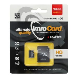 Cartão de memória Imro microSD 32GB / Classe 10 UHS-3 + adaptador