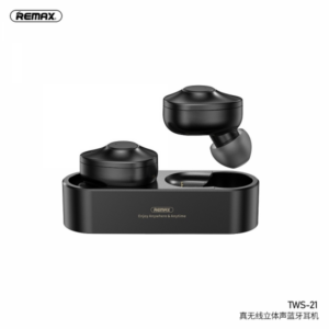 Earphones Bluetooth TWS-21 c/ docking station (Preto)