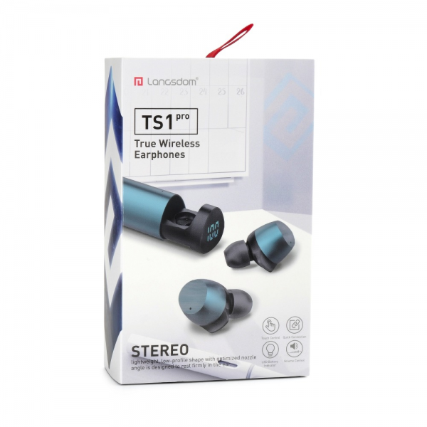 Fones Bluetooth 5.0 TWS T1 Pro Stereo (Cinzento)