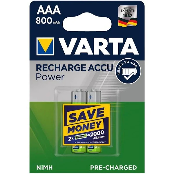 Pilhas Recarregáveis Varta R3 800 mAh (AAA) 2 UN