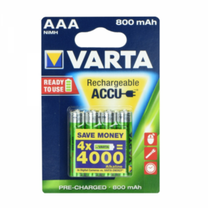 Pilhas Recarregáveis Varta R3 800 mAh AAA 4 UN