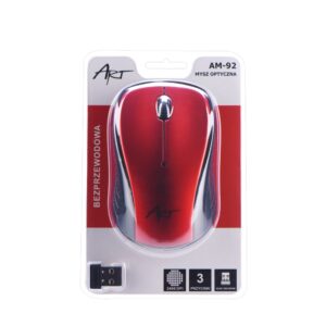 Rato óptico ART AM-92 USB sem fios (Vermelho)