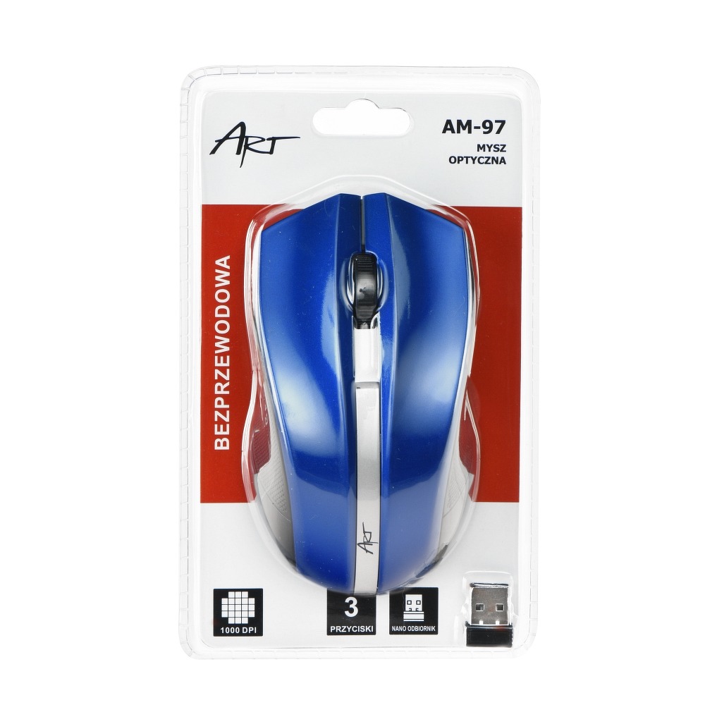 Rato óptico ART USB AM-97 sem fios (Azul)