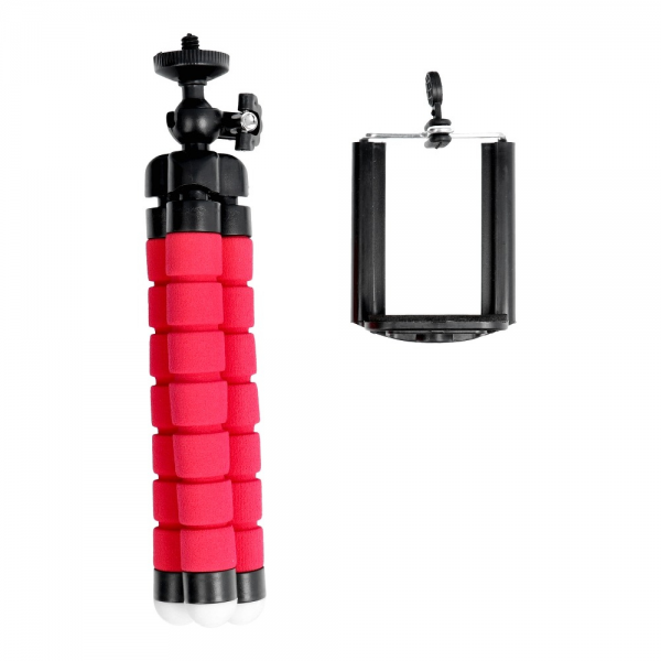Suporte para telemóvel TRIPOD (Vermelho)