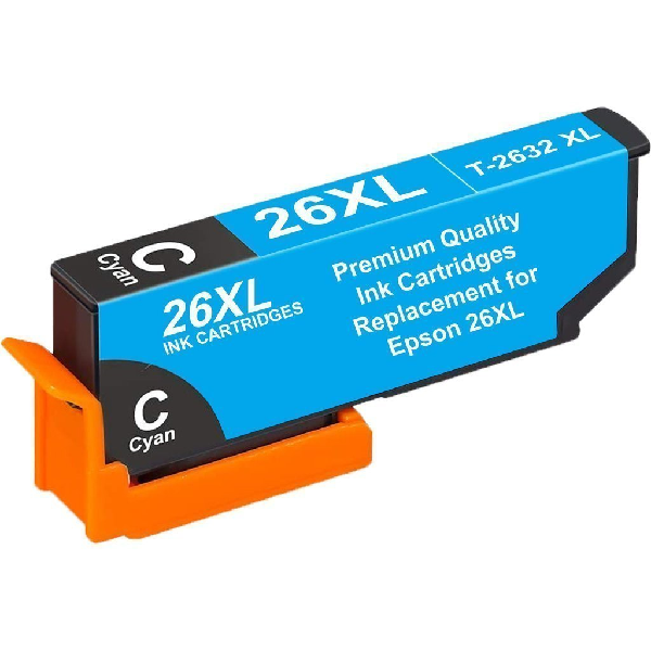 Tinteiro compatível Epson T2632/T2612 (26XL) - Ciano